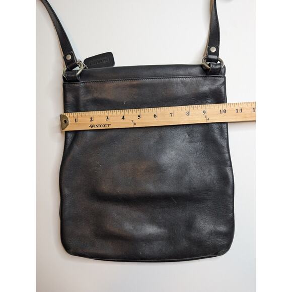Vintage Coach 9458 Crossbody Legacy Black Thick Leather Slim Messenger Heavy - Picture 11 of 12